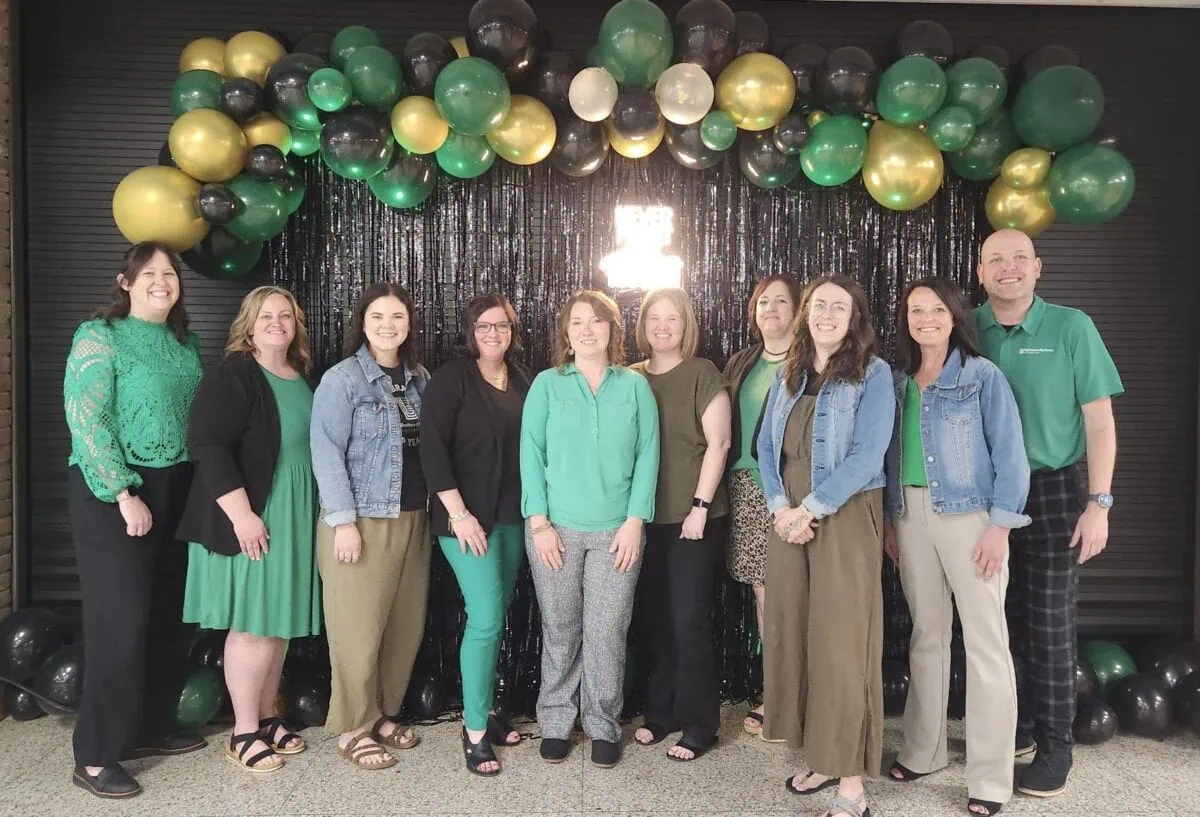 Group photo of the Big Brothers Big Sisters of East Central Ohio staff members.